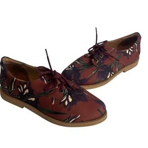 Insecta Floral Print Pink Rose Lace Tie Golf Oxfords Shoes Womens Size 6 Vegan